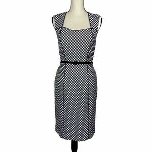 NWT White House Black Market Gingham Sheath Dress Plaid Pinup Womens 4
